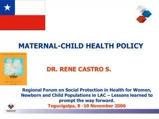 MATERNAL-CHILD HEALTH POLICY