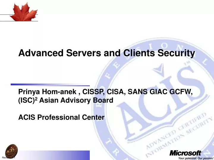 advanced servers and clients security
