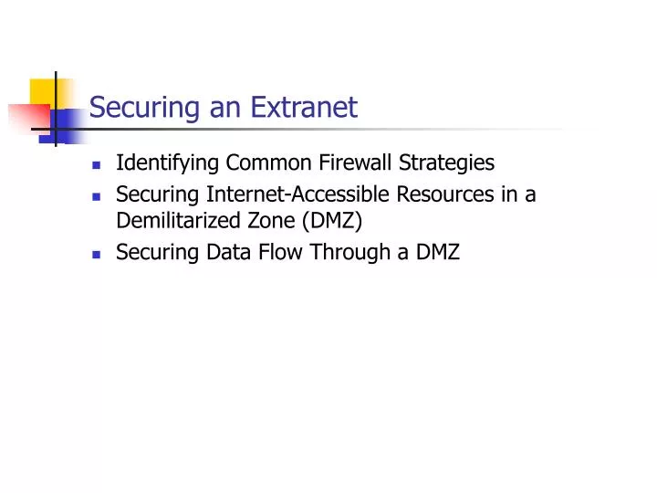 securing an extranet