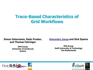 Trace-Based Characteristics of Grid Workflows
