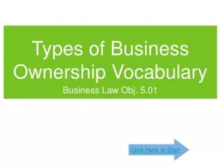 Types of Business Ownership Vocabulary
