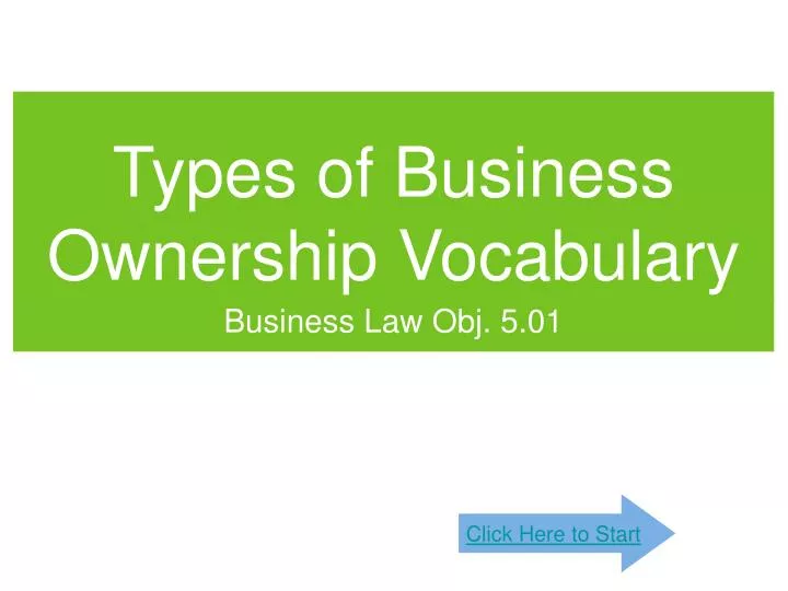 types of business ownership vocabulary