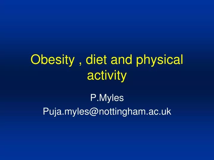 obesity diet and physical activity