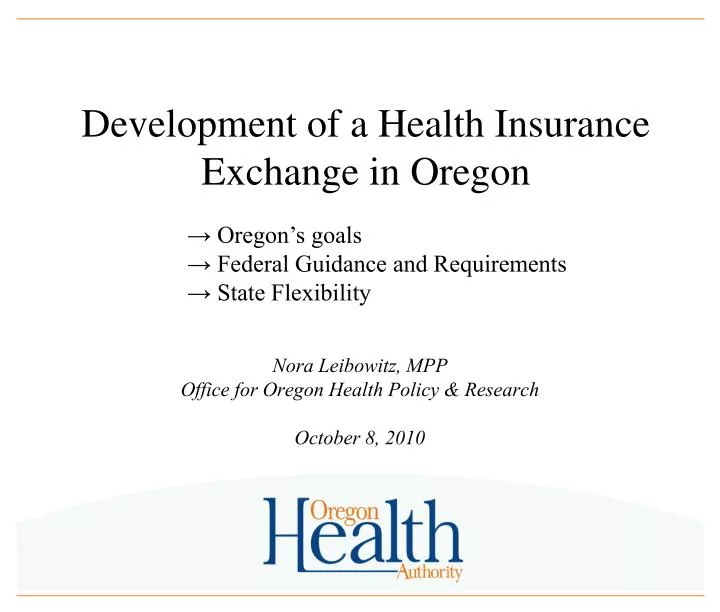 development of a health insurance exchange in oregon