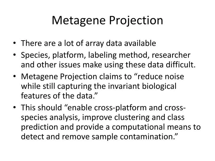 metagene projection