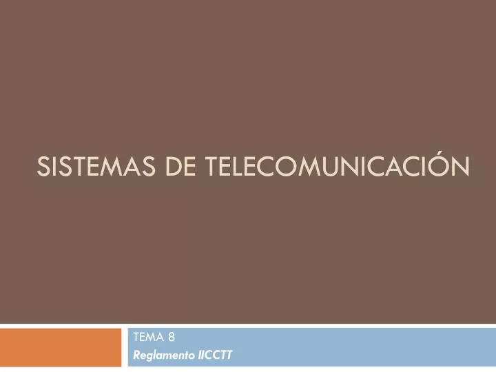 sistemas de telecomunicaci n