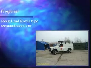 Prospectus about Land Rover type reconnaissance car