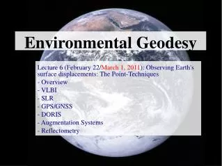 Environmental Geodesy