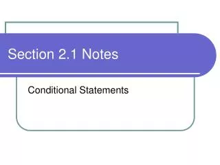 Section 2.1 Notes
