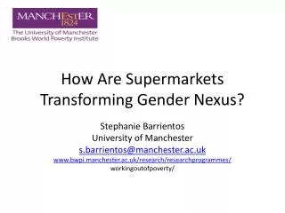 How Are Supermarkets Transforming Gender Nexus?