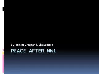 Peace after WW1