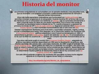 Historia del monitor