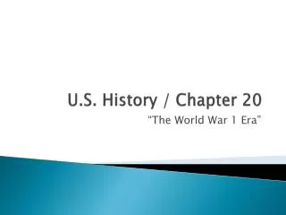 U.S. History / Chapter 20