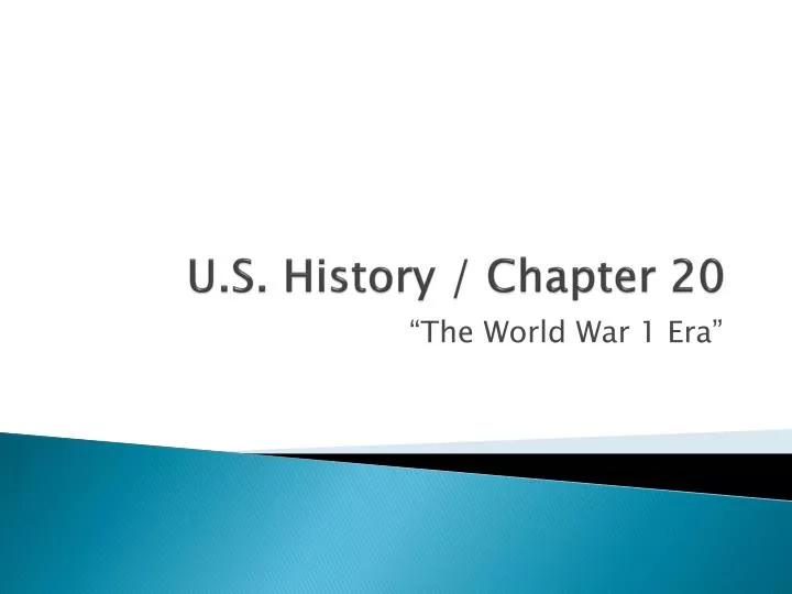 u s history chapter 20