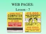 WEB PAGES: