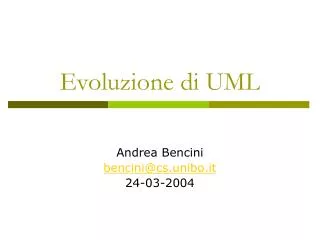 Evoluzione di UML