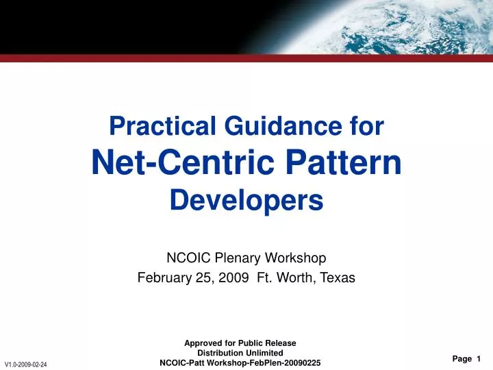 practical guidance for net centric pattern developers