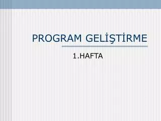 PROGRAM GELİŞTİRME