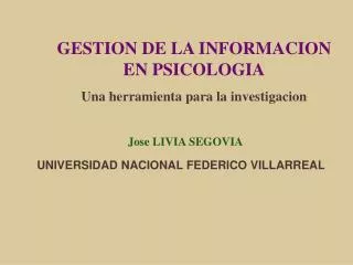 GESTION DE LA INFORMACION EN PSICOLOGIA Una herramienta para la investigacion