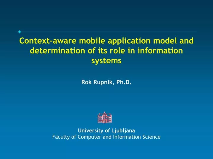 context aware mobile application model and determination of its role in information systems