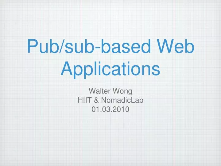 pub sub based web applications