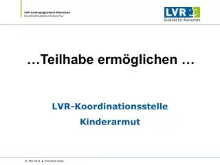 LVR-Koordinationsstelle Kinderarmut