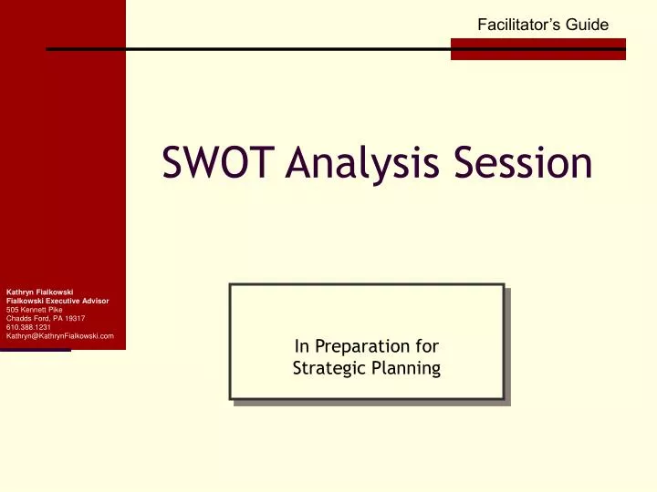 in preparation for strategic planning