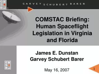 COMSTAC Briefing: Human Spaceflight Legislation in Virginia and Florida