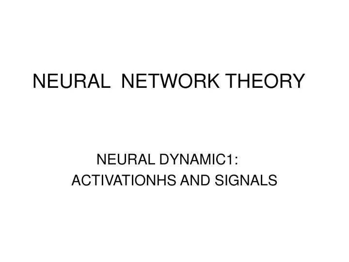 neural network theory