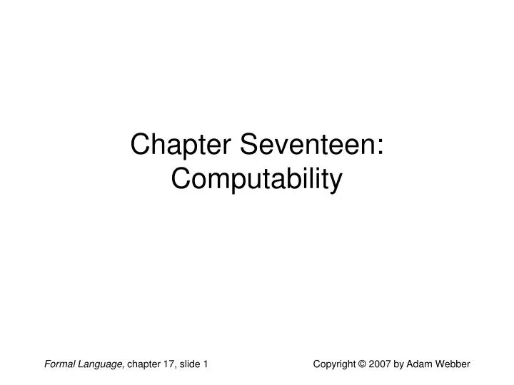 chapter seventeen computability
