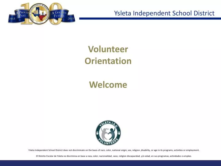 volunteer orientation welcome