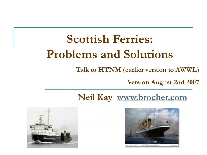 scottish ferries problems and solutions