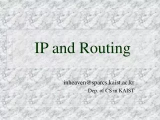 IP and Routing