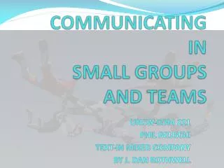 COMMUNICATING IN SMALL GROUPS AND TEAMS