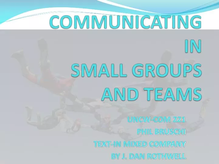 communicating in small groups and teams