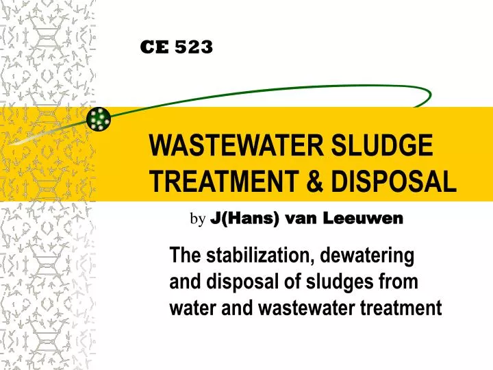 wastewater sludge treatment disposal