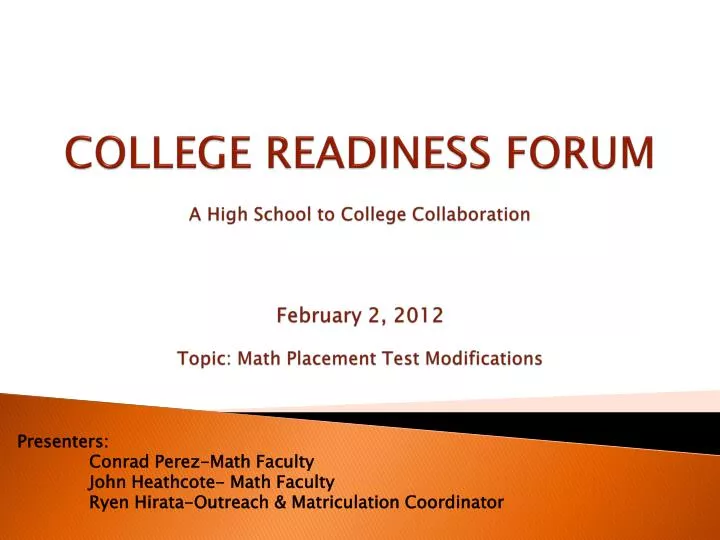college readiness forum a high school to college collaboration