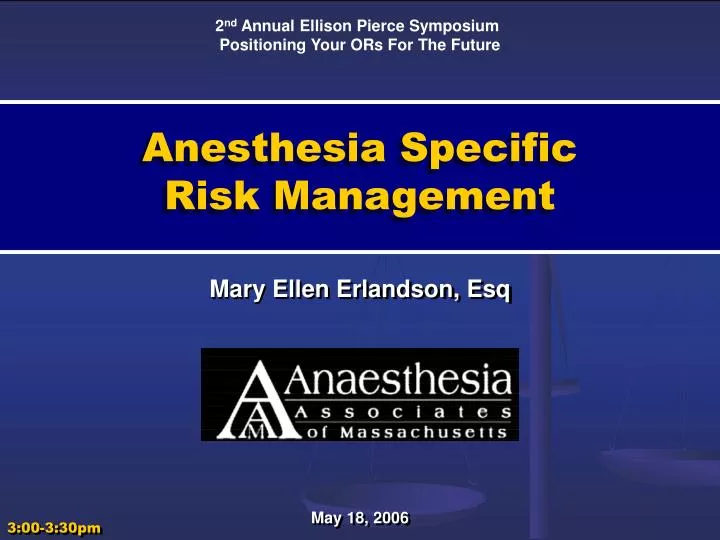 anesthesia specific risk management