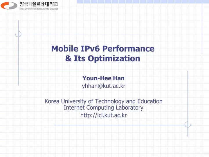 mobile ipv6 performance its optimization