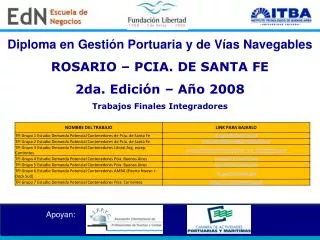 Diploma en Gestión Portuaria y de Vías Navegables ROSARIO – PCIA. DE SANTA FE