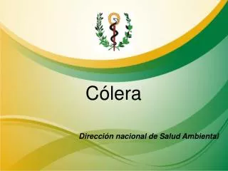 Cólera Dirección nacional de Salud Ambiental