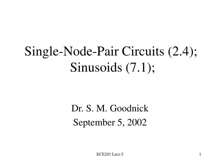 single node pair circuits 2 4 sinusoids 7 1