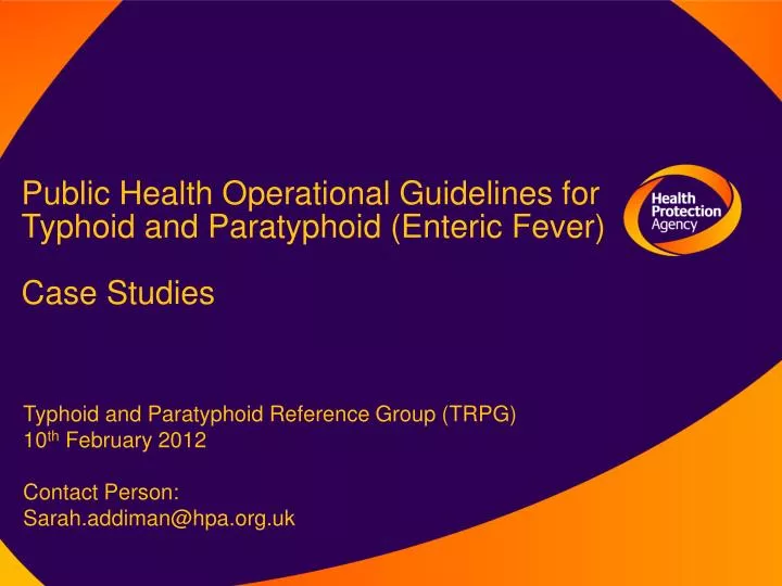 public health operational guidelines for typhoid and paratyphoid enteric fever case studies