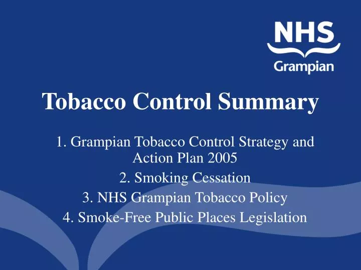tobacco control summary