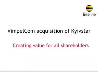 VimpelCom acquisition of Kyivstar