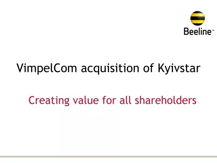 vimpelcom acquisition of kyivstar