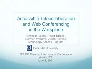 Accessible Telecollaboration and Web Conferencing in the Workplace
