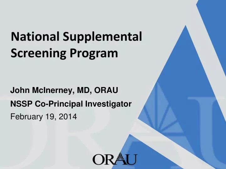 national supplemental screening program