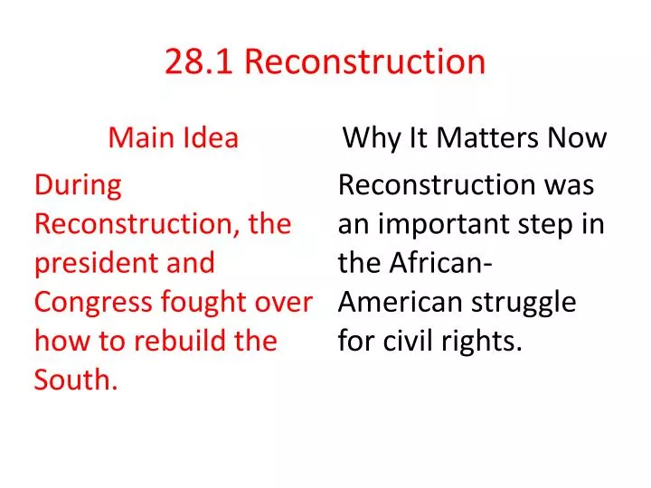 28 1 reconstruction