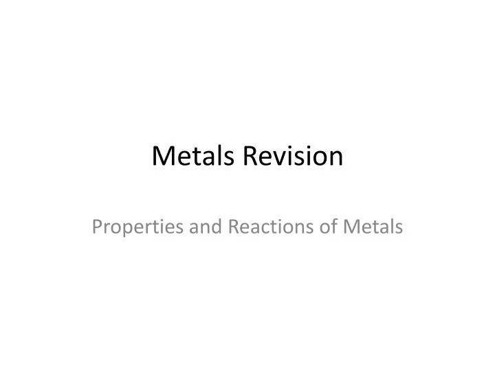metals revision